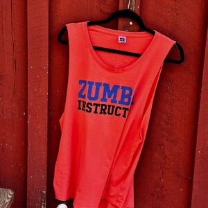 Zumba Fitness | Coral Muscle Tank with Blue Logo